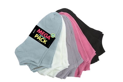 Wholesale Women's Tipi Toe 10 Pack No Show Cotton Ankle Socks