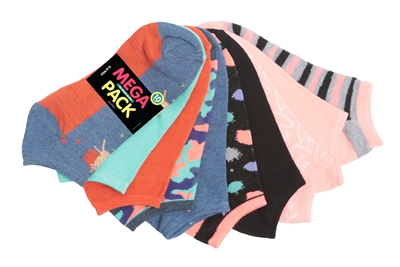 Wholesale Women's 10 Pairs Mega Pack No Show Socks