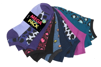 Wholesale Women's 10 Pairs Mega Pack No Show Socks