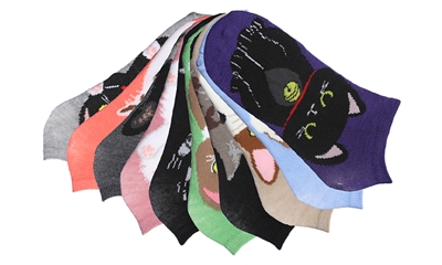 Wholesale Women's Tipi Toe 10 Pack Colorful Patterned Ankle Socks