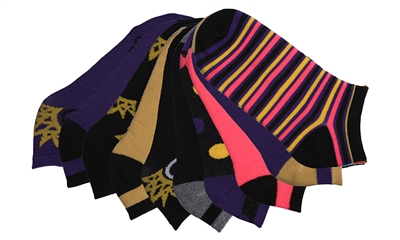 Wholesale Women's Tipi Toe 10 Pack Colorful Patterned Ankle Socks