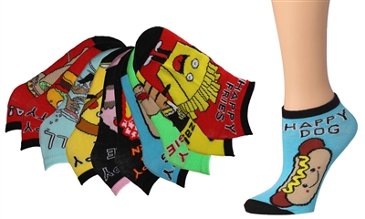 Wholesale Women's Tipi Toe 10 Pack Colorful Patterned Ankle Socks