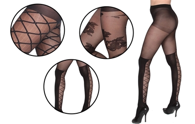 Wholesale Women's Texture Tights with Patterned design
