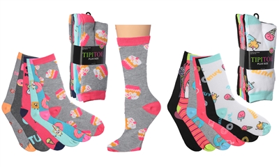 Wholesale Women's 6 Pairs  Plus Size Crew Socks (30 Packs)