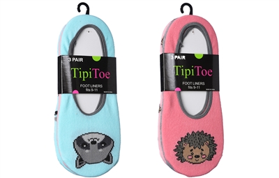Wholesale Women's Tipi Toe Foot Liners 3-Pair per Pack (60 Packs)