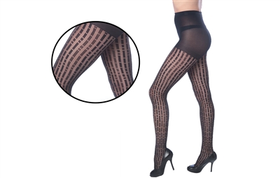 Wholesale Women's Vertical Rectangle Pattern Tights With Size Options (36 Pcs)