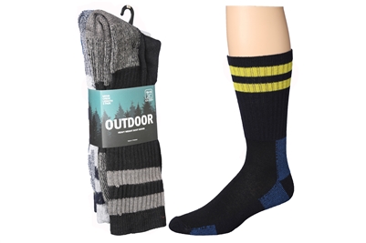 Wholesale Men's Outdoor Heavy Weight Boot Hiking Socks 3-Pair Pack
