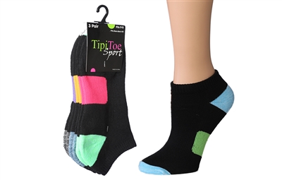 Wholesale Women's 3 Pack Cushion Sport Ankle Socks (60 Packs)