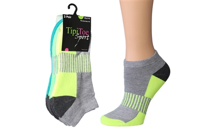 Wholesale Women's 3 Pack Cushion Sport Ankle Socks (60 Packs)