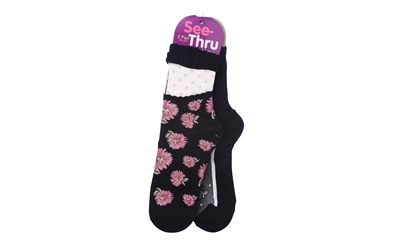 Wholesale Women's See Thru Anklet's Socks 2 Pair Per Pack (30 Packs)