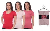 Wholesale Isadora Women's Super Soft Comfort Cotton T-Shirt 2pcs/pack - (18 Packs)
