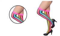 Wholesale Tiny Rainbow Zigzag Fishnet Thigh High (120 Pcs)