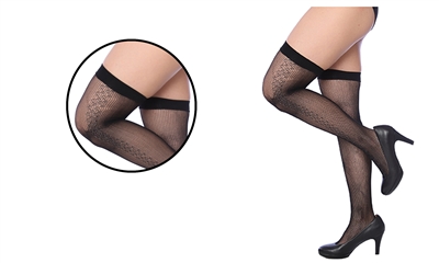 Wholesale Black Fishnet Thigh High (120 Pcs)