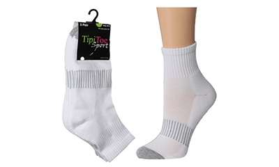 Wholesale Women's 3 Pack Cushioned Quarter Sock (60 Packs)