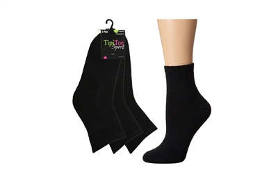 Wholesale Women's 3 Pack Cushioned Quarter Sock (60 Packs)