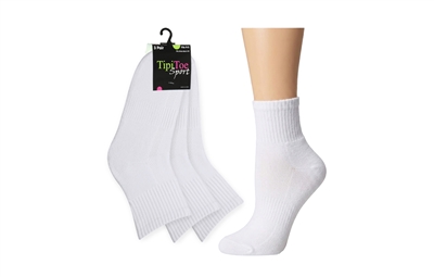 Wholesale Women's 3 Pack Cushioned Quarter Sock (60 Packs)