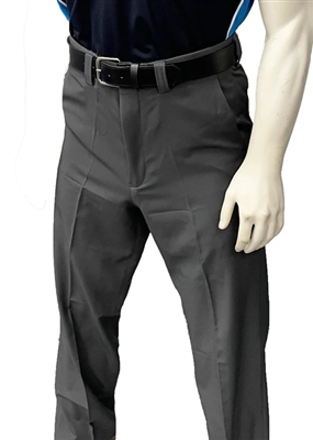 Smitty Men's "Non-Expander Waistband" 4-Way Stretch Flat Front Plate Pants - Dark Grey