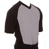Smitty's Performance Mesh Solid Gray w/Black Raglan Sleeve and 3" Side Panel V-Neck Shirt
