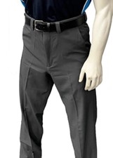 "NEW" Men's Smitty "4-Way Stretch" FLAT FRONT PANTS with SLASH POCKETS "EXPANDER WAISTBAND"- Charcoal Grey