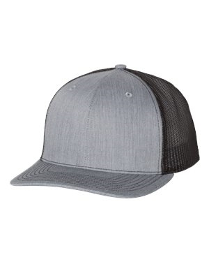 Richardson 112 Snapback Trucker Hat - Heather Grey/Black