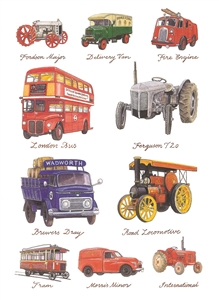 Vintage Vehicles Birthday Card