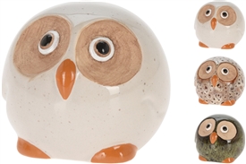 3asst Ceramic Owl Decoration 9cm