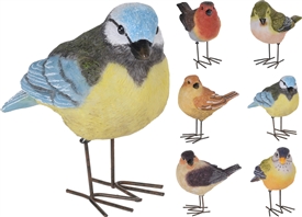 Colourful Bird With Metal Legs 10cm 6 Assorted