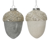 2asst Gliter Acorn Baubles 10cm