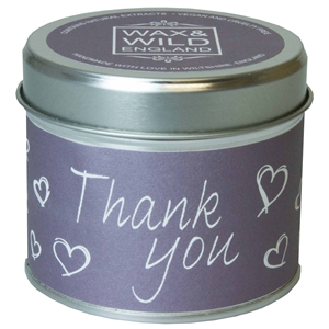 Wax & Wild Candle in Tin - Thank You