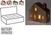 4asst Ceramic LED House 12cm