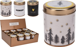 3asst Scented Candle In Tin 8cm