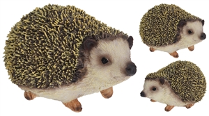 Polystone Hedgehog Decoration 2 Assorted 14cm