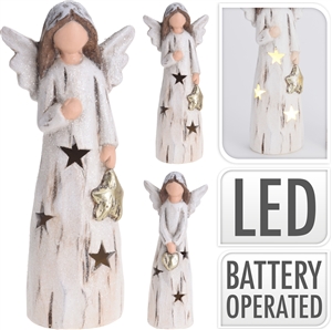 2asst Standing LED Angel