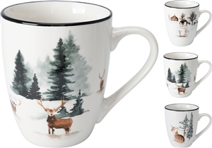 Ceramic Christmas Mug - Festive Scene
