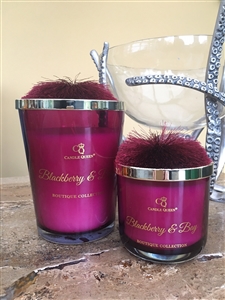 Large Tassle Topped Candle Blackberry & Bay 16cm