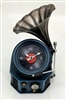 Metal Gramophone Table Clock 22cm