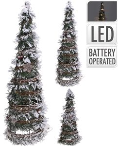 LED Snowy Rattan Tree 40cm