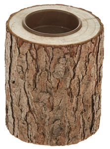 Small Rustic Round Solid Log Tealight Holder