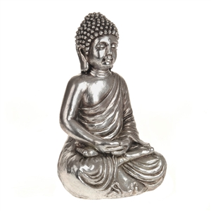 Sitting Silver Buddha Decoration 43cm