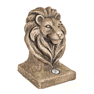 Lion Head With Solar Light 44cm