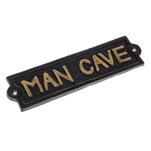 Cast Iron Man Cave Plaque 20cm