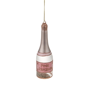 Pretty Pink Prosecco Glass Bottle Tree Bauble
