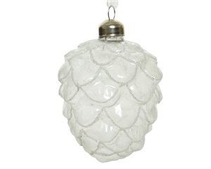 Hanging Frosted Glass Acorn