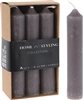 Pack Of 6 Dinner Candles - Gray 12cm