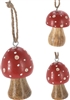 2asst Hanging Wooden Mushroom