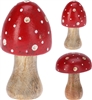 2asst Standing Wooden Mushroom