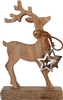 Medium Wooden Reindeer With Hanging Stars 26cm