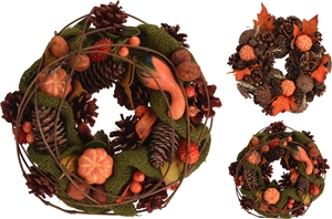 Pinecone Wreath 2 Assorted 24cm