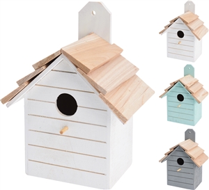 Wooden Birdhouse 3 Assorted Colours