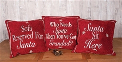 Red Christmas Text Cushions